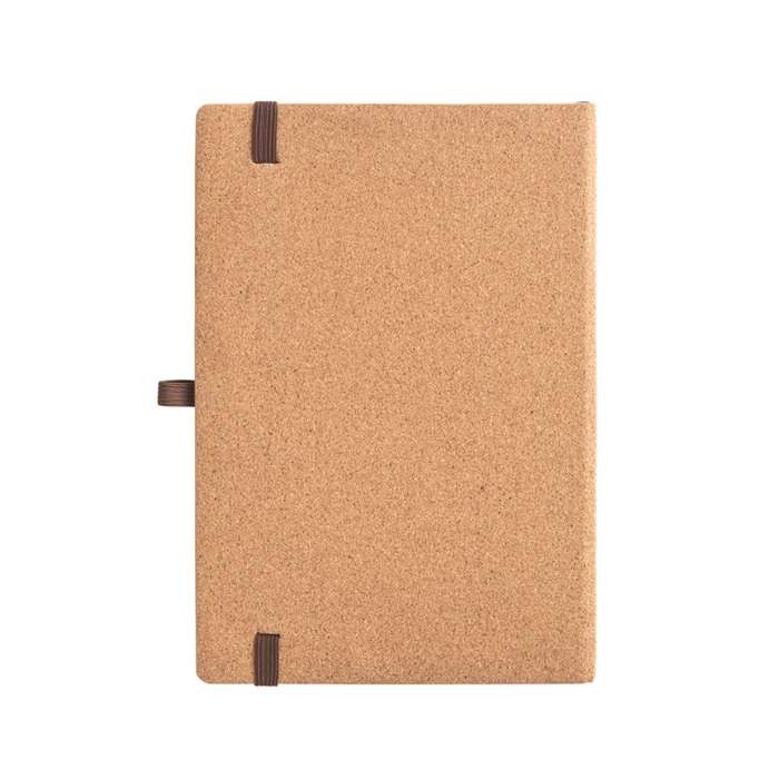 Libreta de bambú y corcho con tapa dura y porta bolígrafos A5 color natural segunda vista Libreta de bambú y corcho con tapa dura y porta bolígrafos A5 color natural segunda vista