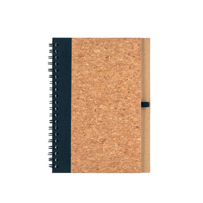Cuaderno con tapa dura de corcho y RPET con boli B6 hojas lisas color negro primera vista Cuaderno con tapa dura de corcho y RPET con boli B6 hojas lisas color negro primera vista