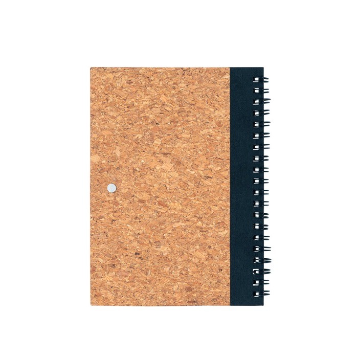Cuaderno con tapa dura de corcho y RPET con boli B6 hojas lisas color negro segunda vista Cuaderno con tapa dura de corcho y RPET con boli B6 hojas lisas color negro segunda vista