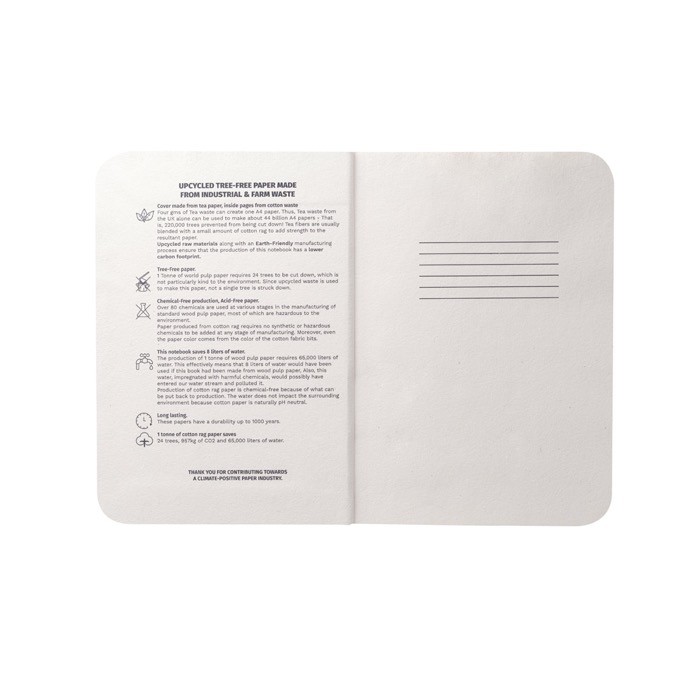 Bloc con tapas semirrígidas de té color natural tercera vista