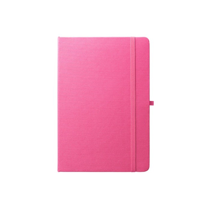 Libreta de 100% RPET y esquinas redondeadas A5 hojas a rayas color rosa primera vista Libreta de 100% RPET y esquinas redondeadas A5 hojas a rayas color rosa primera vista