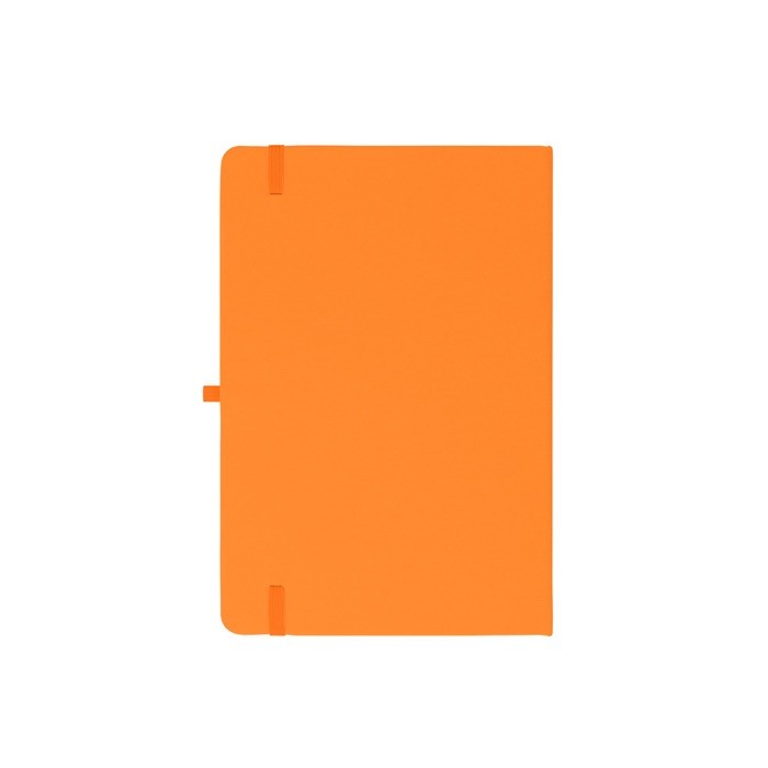 Libreta de 100% RPET y esquinas redondeadas A5 hojas a rayas color naranja segunda vista Libreta de 100% RPET y esquinas redondeadas A5 hojas a rayas color naranja segunda vista