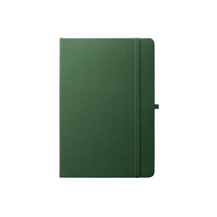 Libreta de 100% RPET y esquinas redondeadas A5 hojas a rayas color verde oscuro primera vista Libreta de 100% RPET y esquinas redondeadas A5 hojas a rayas color verde oscuro primera vista