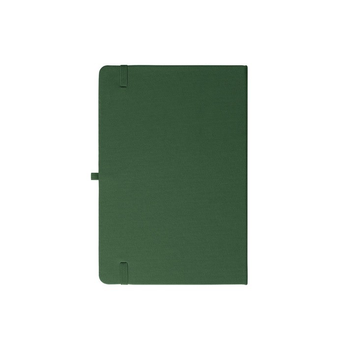 Libreta de 100% RPET y esquinas redondeadas A5 hojas a rayas color verde oscuro segunda vista Libreta de 100% RPET y esquinas redondeadas A5 hojas a rayas color verde oscuro segunda vista