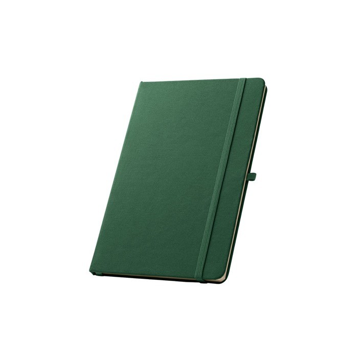 Libreta de 100% RPET y esquinas redondeadas A5 hojas a rayas color verde oscuro Libreta de 100% RPET y esquinas redondeadas A5 hojas a rayas color verde oscuro