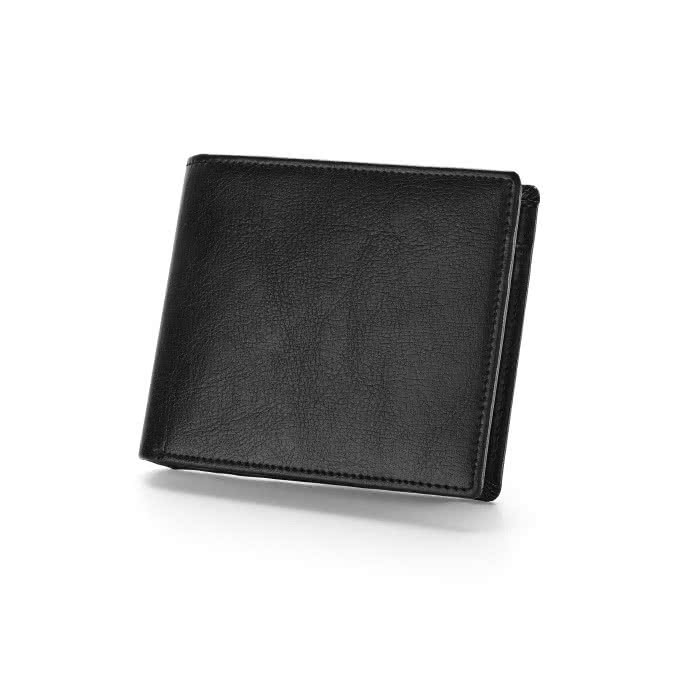 Billeteras de piel publicitarias con logo color negro Billeteras de piel publicitarias con logo color negro