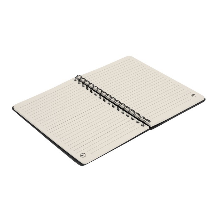 Libreta de fieltro reciclado con tapa semidura A5 hojas a rayas color gris oscuro segunda vista