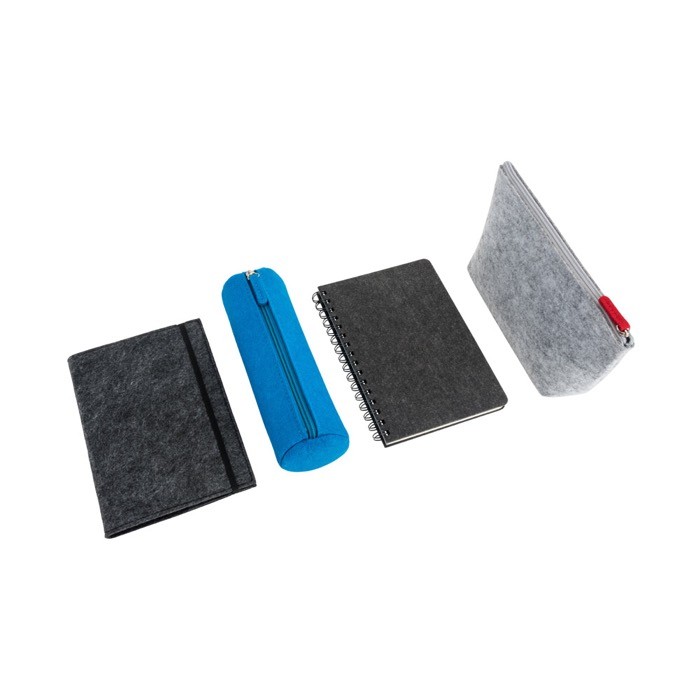 Libreta de fieltro reciclado con tapa semidura A5 hojas a rayas primera vista