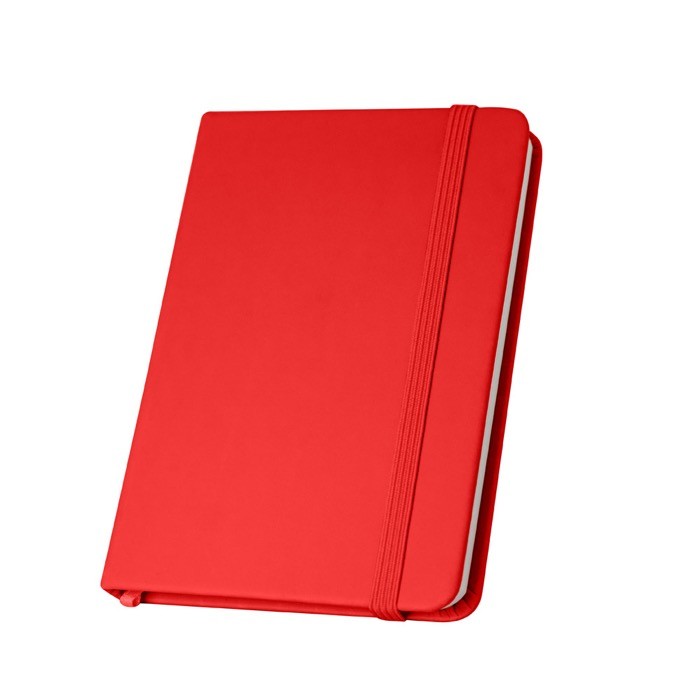 Cuaderno de tapa dura parcialmente reciclado A5 hojas a rayas color rojo