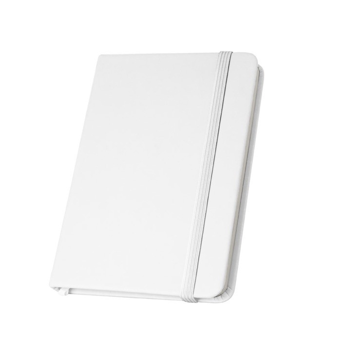 Cuaderno de tapa dura parcialmente reciclado A5 hojas a rayas color blanco