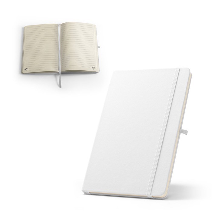 Libreta eco en poliéster reciclado con portaboli A5 hojas a rayas varios colores Libreta eco en poliéster reciclado con portaboli A5 hojas a rayas varios colores