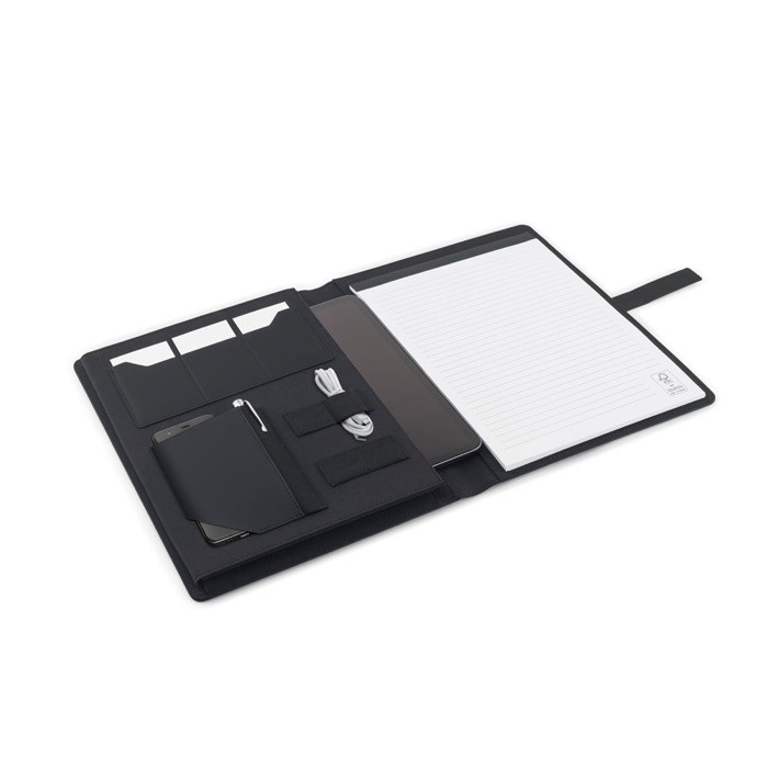 Portafolios con bloc de notas y cierre magnético A4 hojas a rayas color azul octava vista Portafolios con bloc de notas y cierre magnético A4 hojas a rayas color azul octava vista