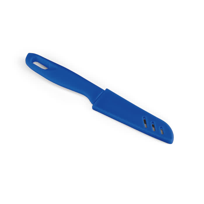 Cuchillo de acero con funda color azul real Cuchillo de acero con funda color azul real