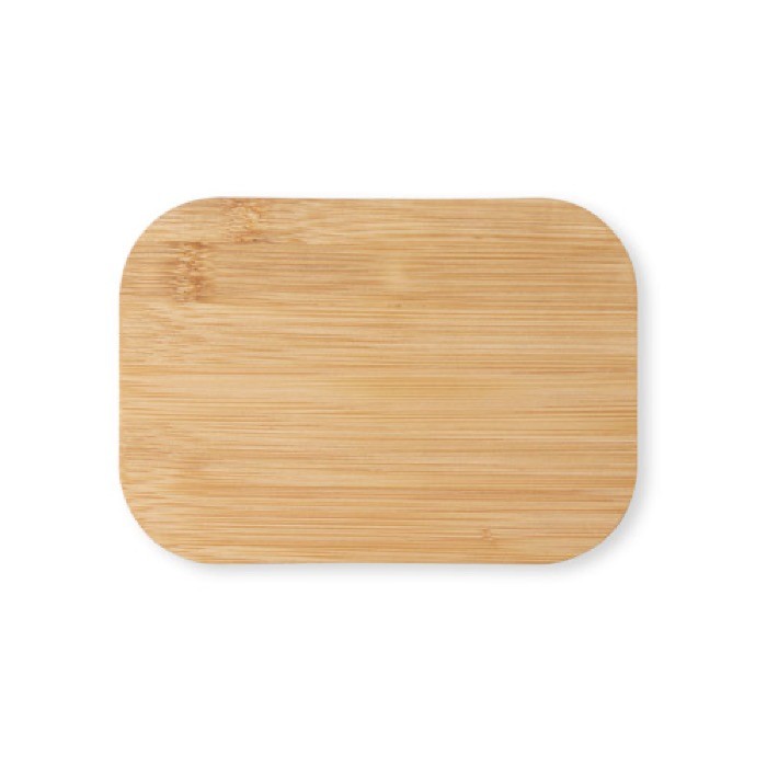 Fiambrera hermética de acero con elástico color plateado primera vista