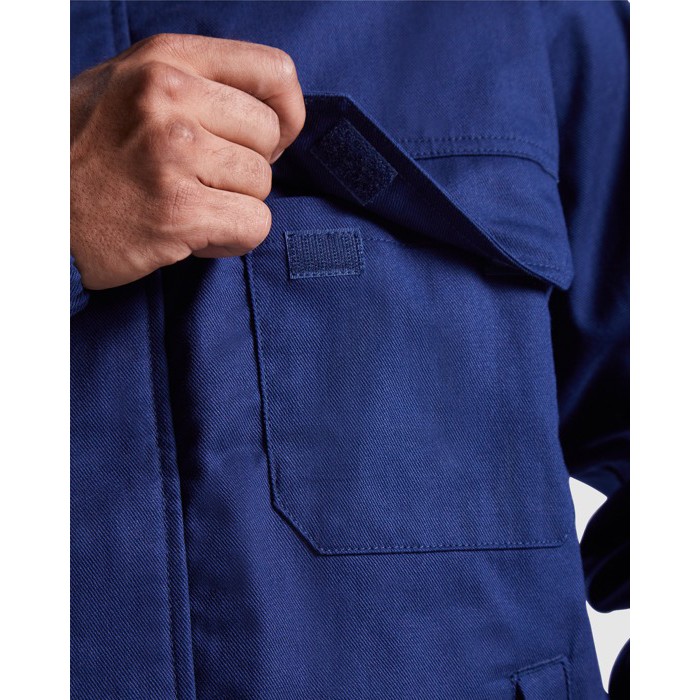 Chaqueta laboral ignífuga con cremallera 360 g/m2 Roly Cruiser color azul marino vista detalle 2