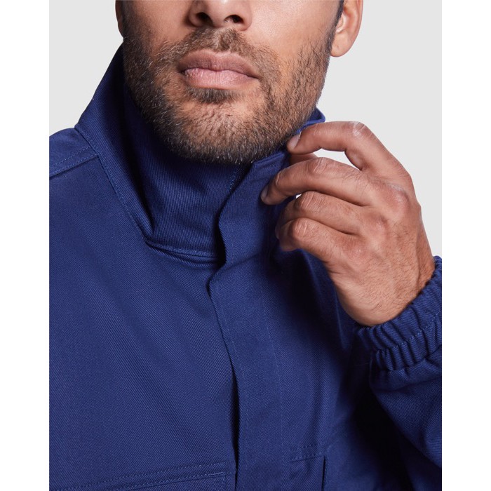 Chaqueta laboral ignífuga con cremallera 360 g/m2 Roly Cruiser color azul marino vista detalle 3