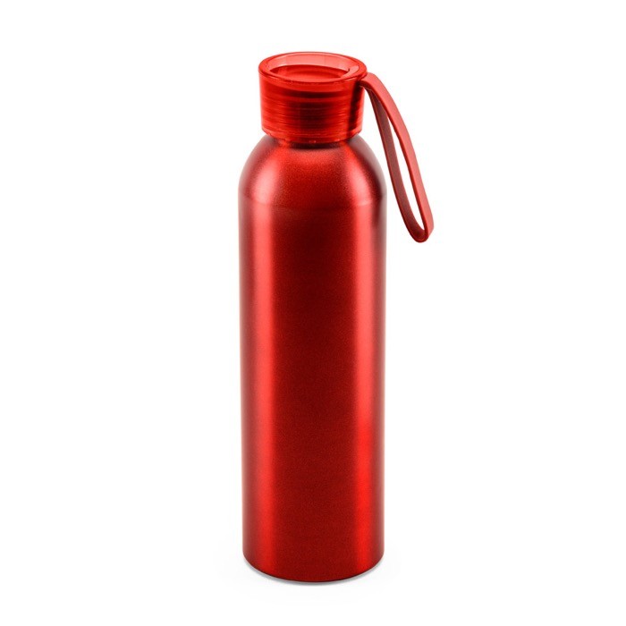 Botella de aluminio antifugas con asa de silicona 660ml Alu Cool color rojo