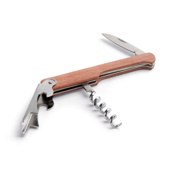 Sacacorchos de madera color marfil