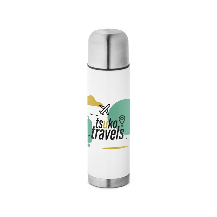 Termo para sublimación color blanco imagen con logo Termo para sublimación color blanco imagen con logo