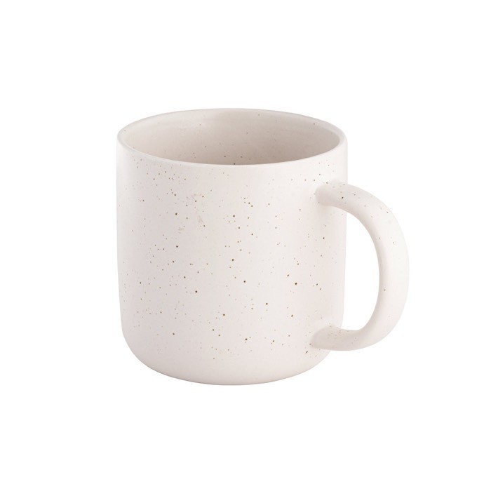 Taza de cerámica para café con acabado mate y efecto rústico 90ml color blanco roto
