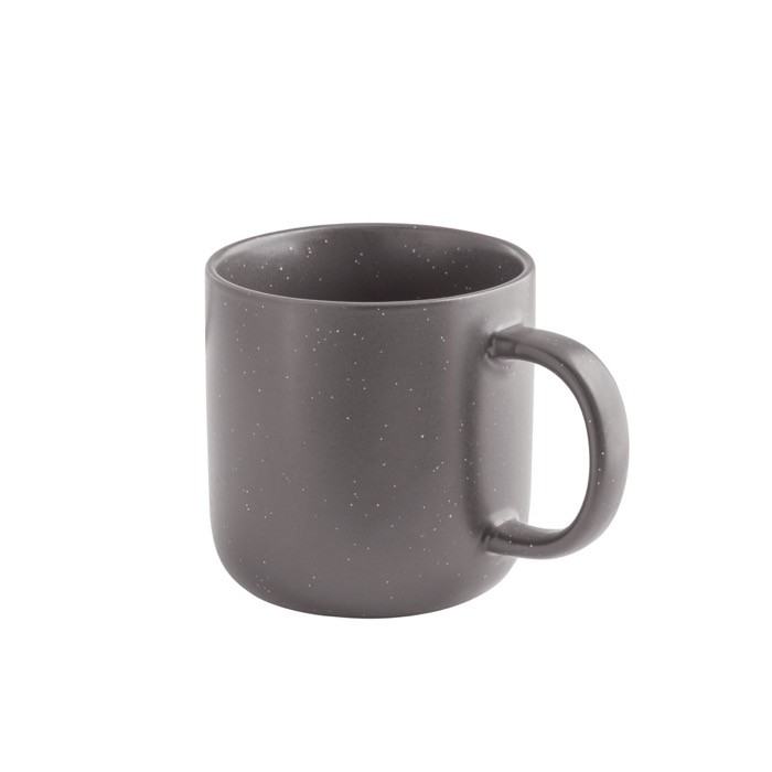 Taza de cerámica para café con acabado mate y efecto rústico 90ml color gris oscuro