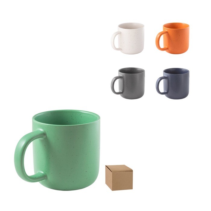Taza de cerámica para café con acabado mate y efecto rústico 90ml varios colores