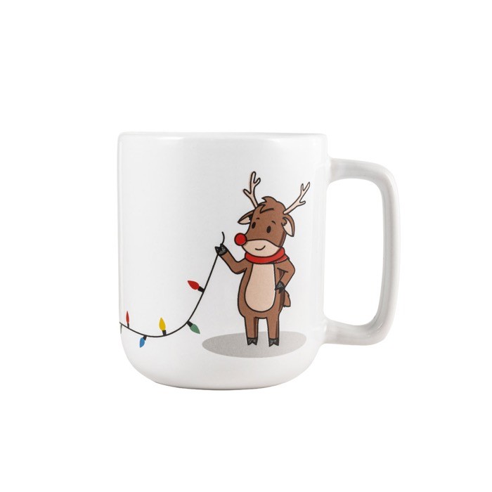 Taza de cerámica con estampado navideño con capacidad hasta 330ml color blanco primera vista Taza de cerámica con estampado navideño con capacidad hasta 330ml color blanco primera vista