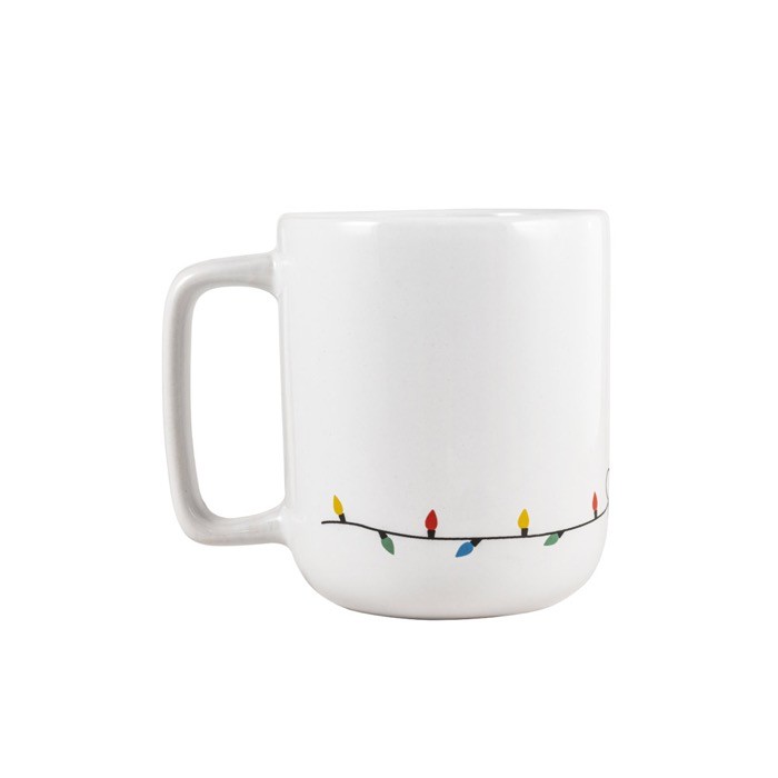 Taza de cerámica con estampado navideño con capacidad hasta 330ml color blanco segunda vista Taza de cerámica con estampado navideño con capacidad hasta 330ml color blanco segunda vista