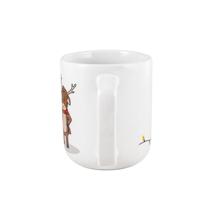 Taza de cerámica con estampado navideño con capacidad hasta 330ml color blanco tercera vista Taza de cerámica con estampado navideño con capacidad hasta 330ml color blanco tercera vista