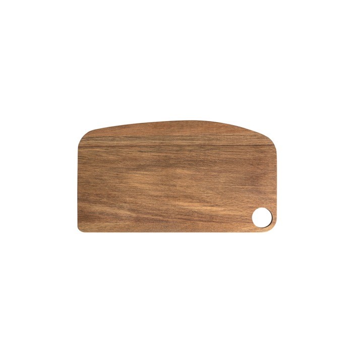 Tabla de madera de acacia certificada con borde alrededor y asa color madera oscura segunda vista Tabla de madera de acacia certificada con borde alrededor y asa color madera oscura segunda vista