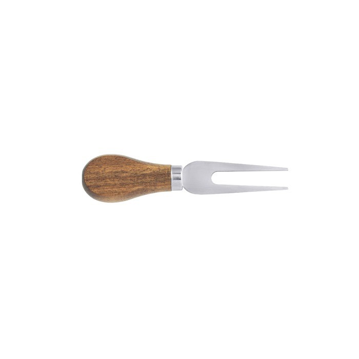Tabla para cortar quesos de madera de acacia con 2 utensilios color madera oscura sexta vista
