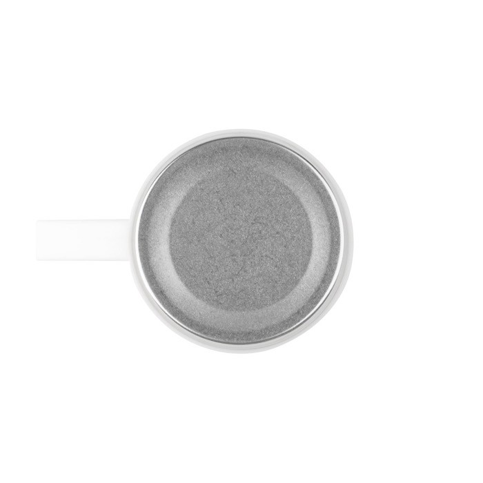 Botella de acero inoxidable de doble pared con acabado mate 490ml color blanco tercera vista