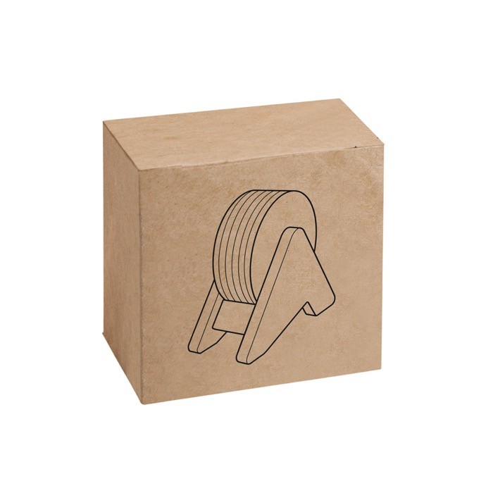 Soporte de madera contrachapada con 6 posavasos de corcho en caja Soporte de madera contrachapada con 6 posavasos de corcho en caja