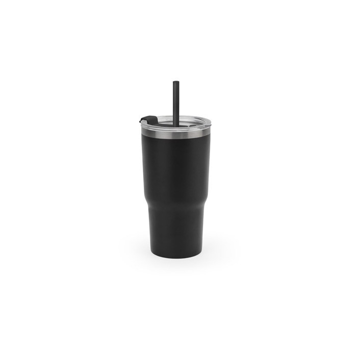 Vaso en acero reciclado con doble pared y acabado mate 600ml color negro Vaso en acero reciclado con doble pared y acabado mate 600ml color negro