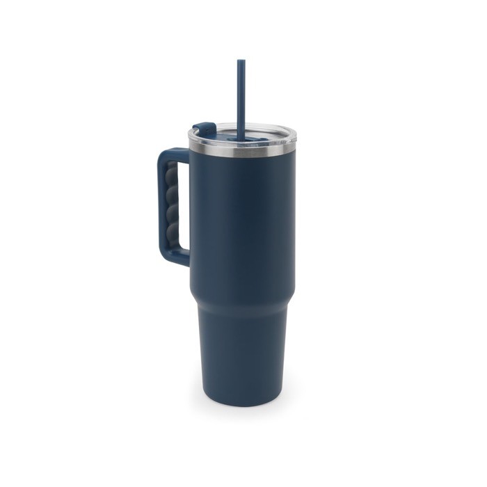 Vaso de viaje grande de acero reciclado con acabado mate 1,3L color azul marino Vaso de viaje grande de acero reciclado con acabado mate 1,3L color azul marino