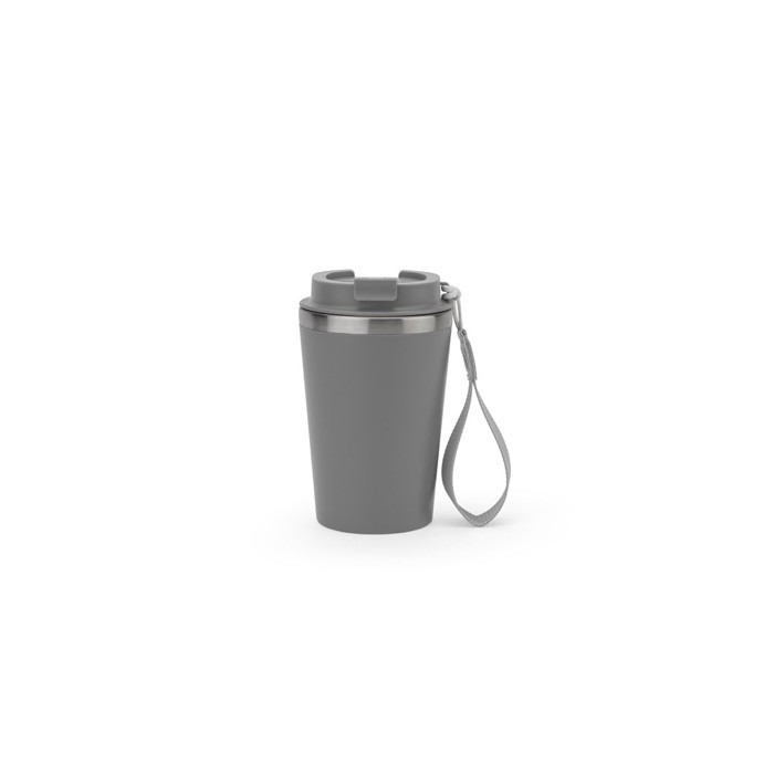 Vaso de viaje en acero reciclado con aislamiento al vacío 460ml color gris