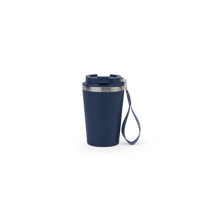 Vaso de viaje en acero reciclado con aislamiento al vacío 460ml color azul marino