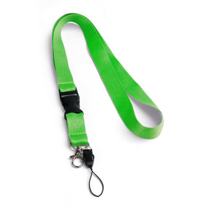 Lanyard publicitario con mini lanyard color verde claro Lanyard publicitario con mini lanyard color verde claro