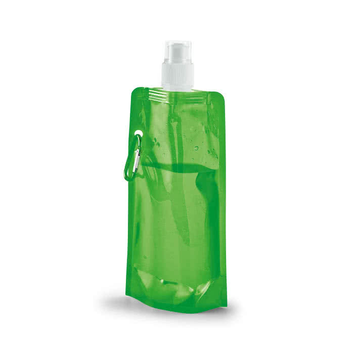 Botella de plástico plegable 460ml color verde claro Botella de plástico plegable 460ml color verde claro