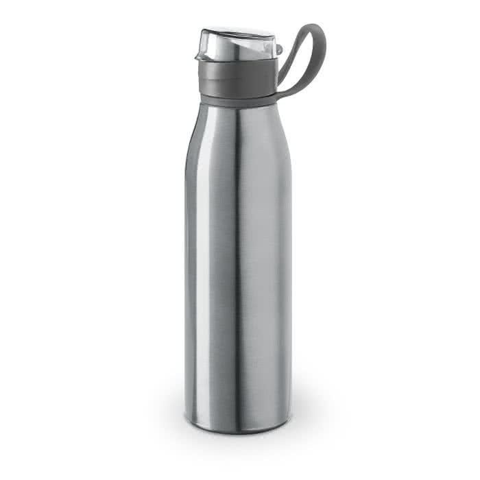Botella de aluminio con tapón original 650ml color plateado mate Botella de aluminio con tapón original 650ml color plateado mate