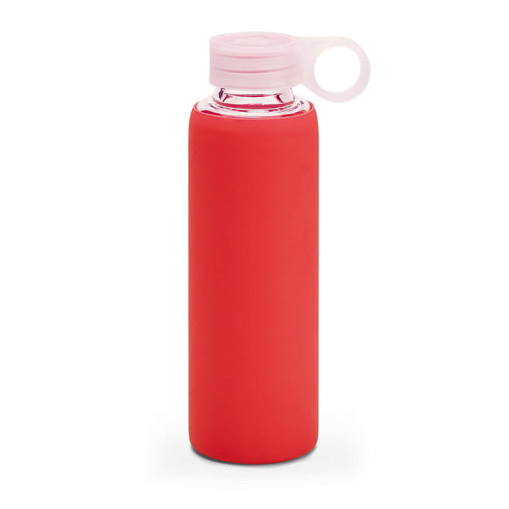 Botellas deportivas de cristal con logo color rojo Botellas deportivas de cristal con logo color rojo