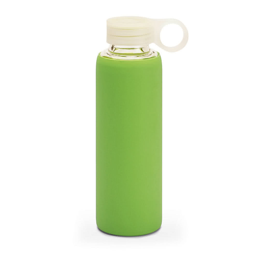 Botellas deportivas de cristal con logo color verde claro Botellas deportivas de cristal con logo color verde claro
