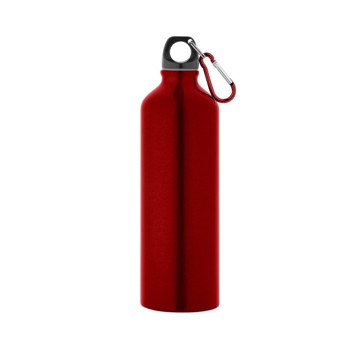 Botella de aluminio grande a color con mosquetón 800ml Cruiser XL color rojo Botella de aluminio grande a color con mosquetón 800ml Cruiser XL color rojo