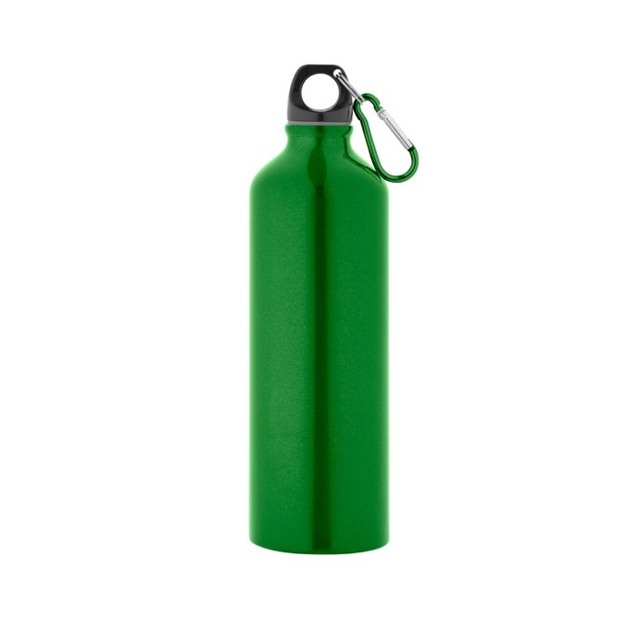 Botella de aluminio grande a color con mosquetón 800ml Cruiser XL color verde claro Botella de aluminio grande a color con mosquetón 800ml Cruiser XL color verde claro