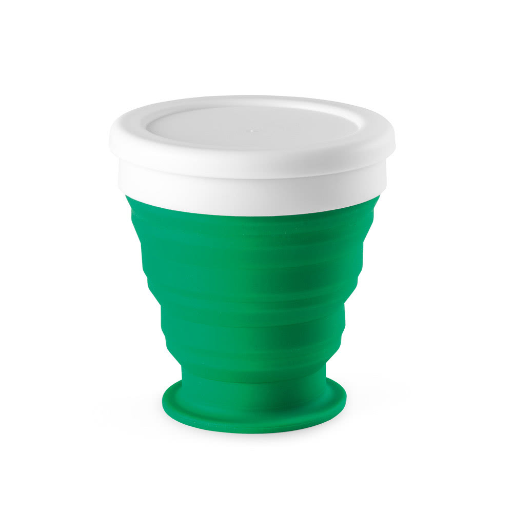 Vasos de viaje plegables merchandising 250 ml color verde