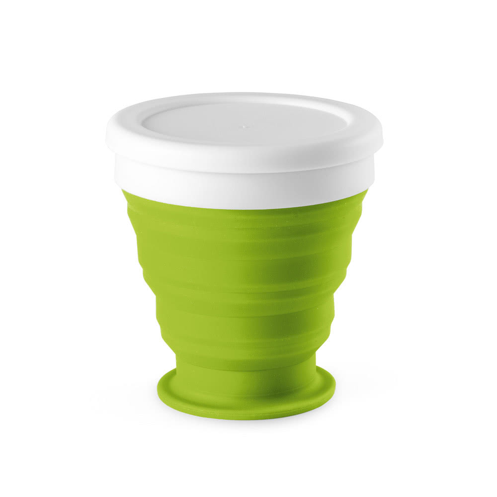 Vasos de viaje plegables merchandising 250 ml color verde claro
