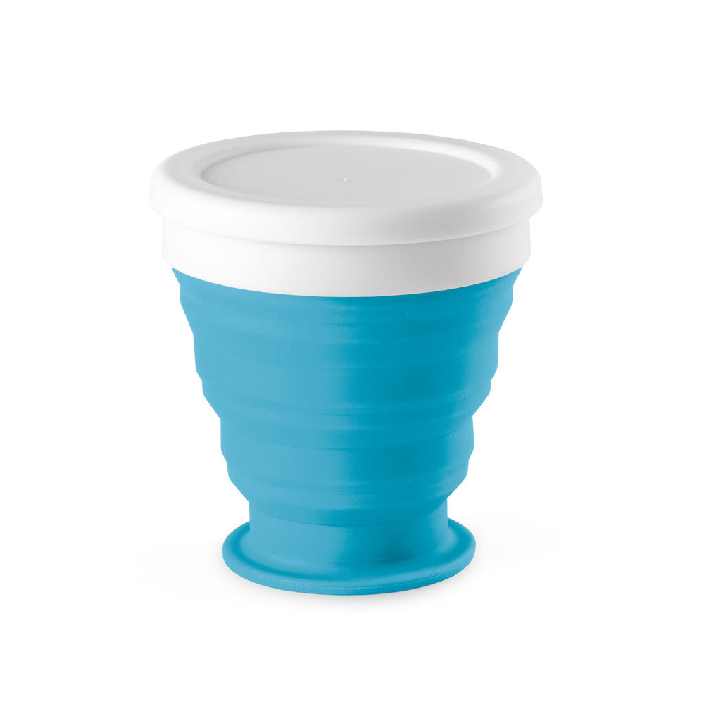 Vasos de viaje plegables merchandising 250 ml color azul claro