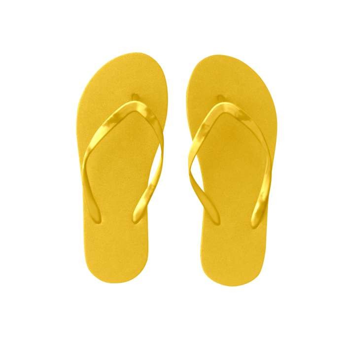 Chanclas de playa disponibles en varios colores color amarillo primera vista