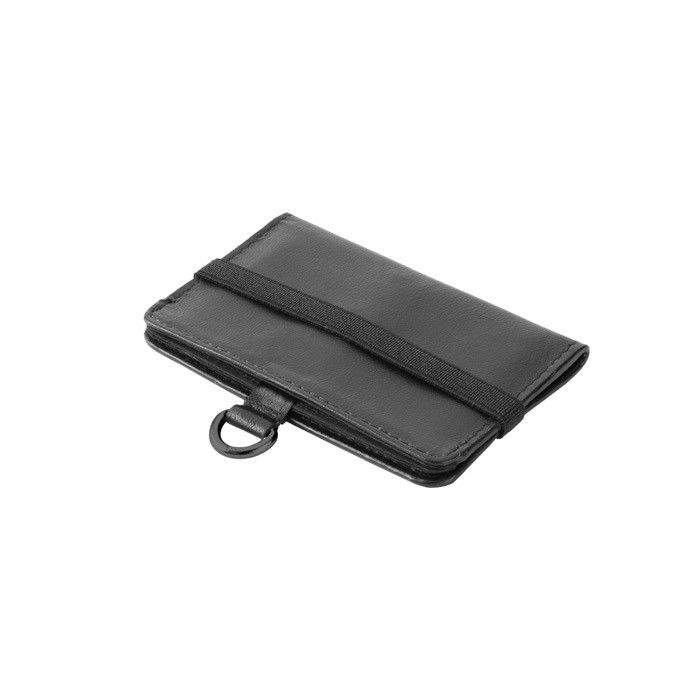 Cartera con bloqueo RFID para llevar 10 tarjetas y monedas color negro