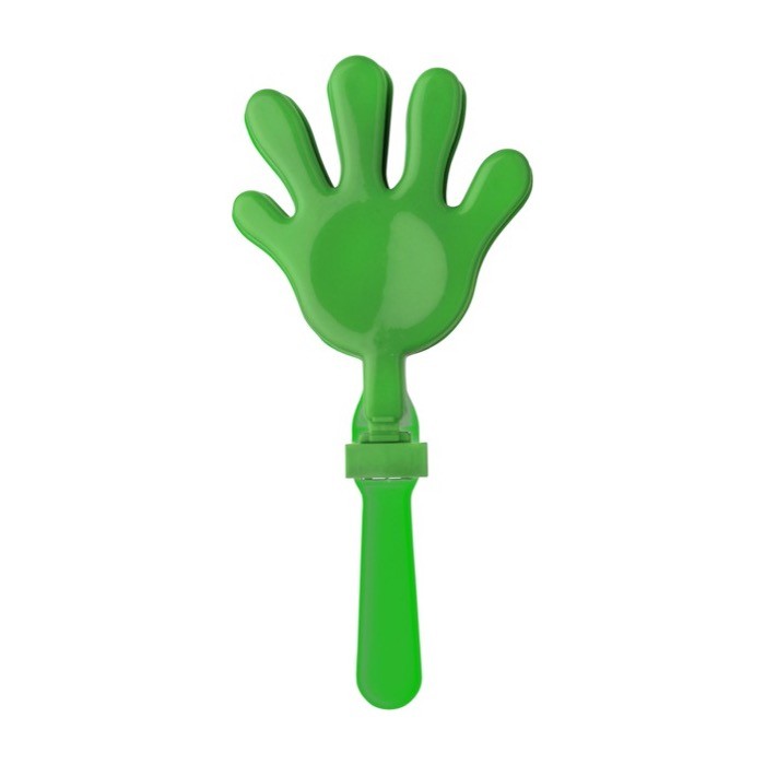 Mano aplaudidora de plástico en distintos colores ideal para animación color verde claro primera vista Mano aplaudidora de plástico en distintos colores ideal para animación color verde claro primera vista